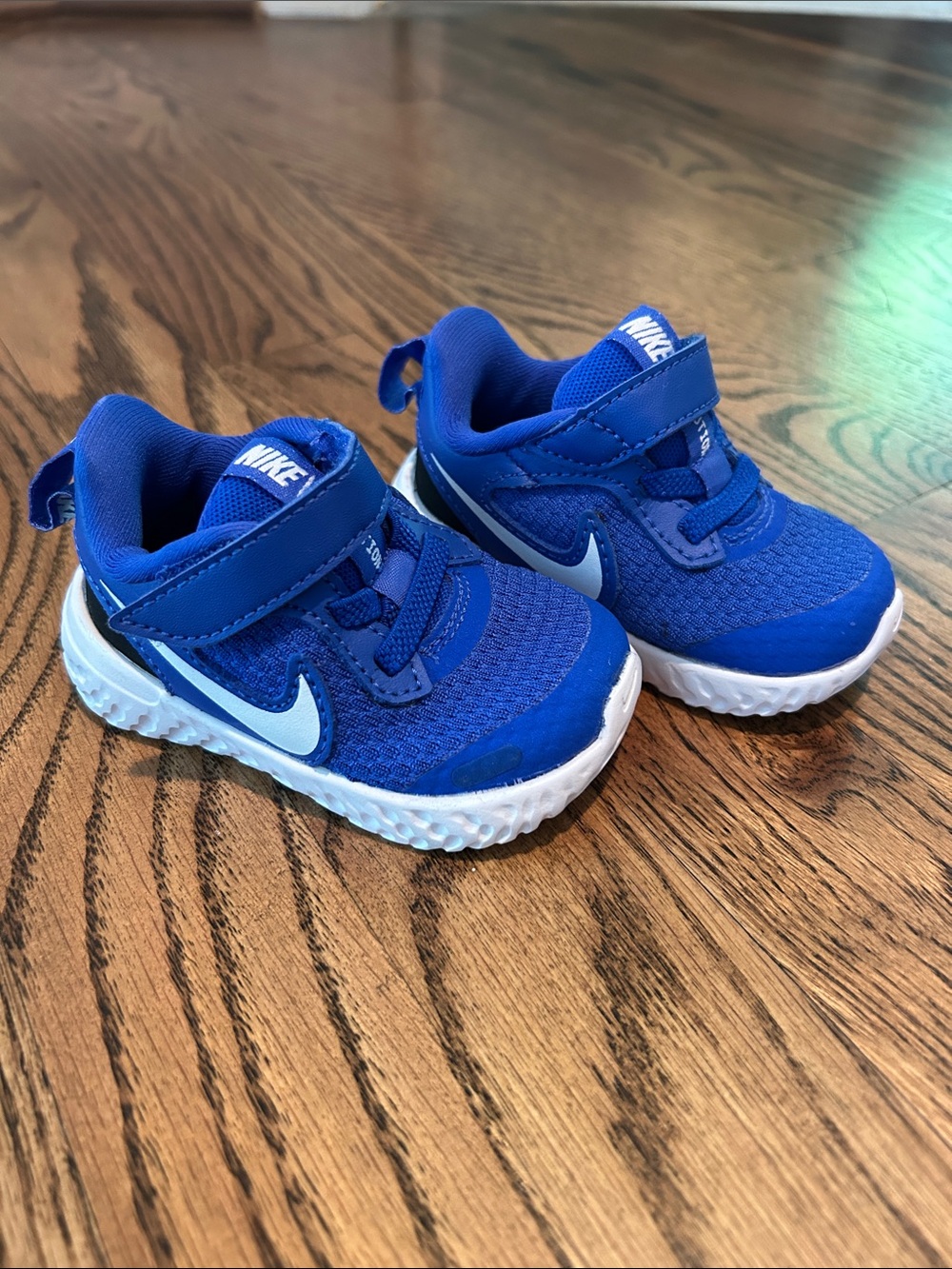 Nike Toddler Royal Blue Mesh Sneakers with White Swoosh